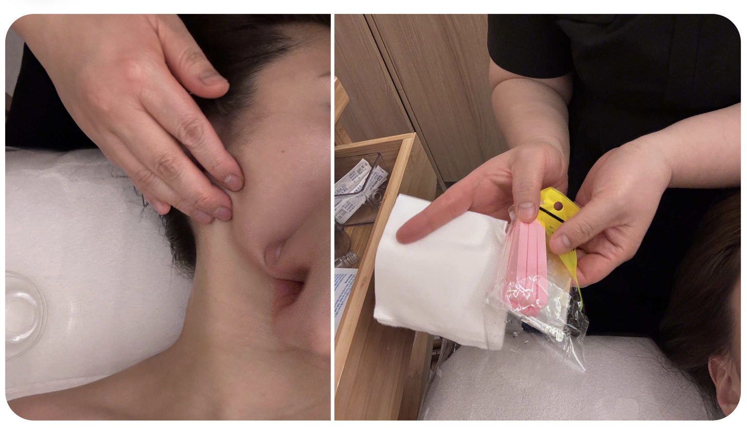 Facial contour care process photo provided by the customer