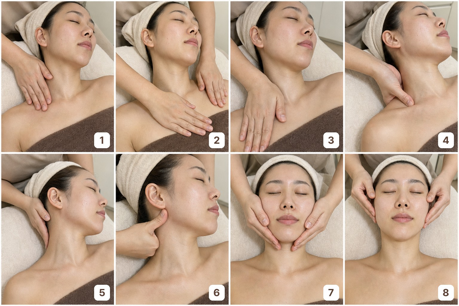 목과 데콜테에서 얼굴로 이어지는 경락 순서