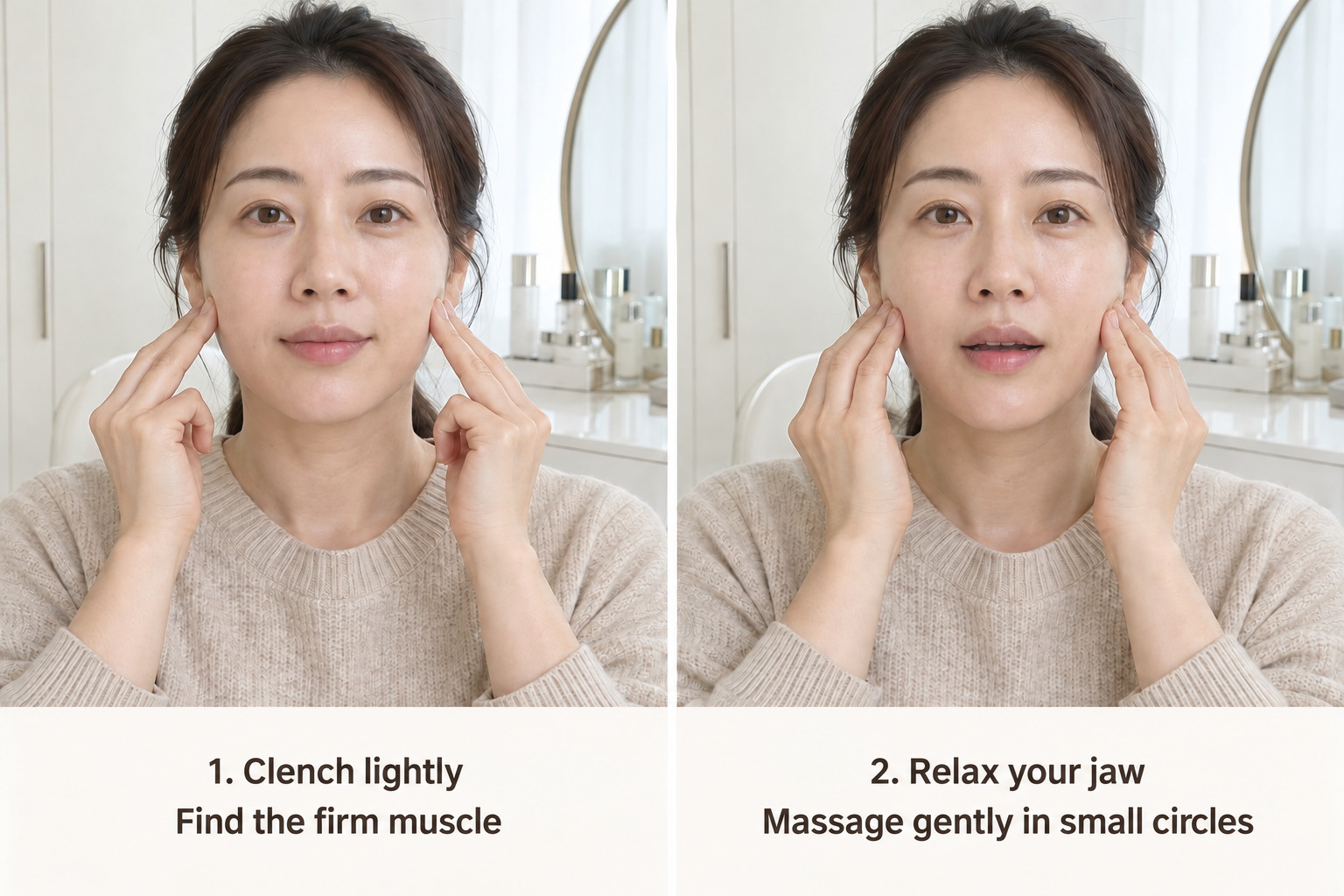 Gentle massage around the jaw muscles