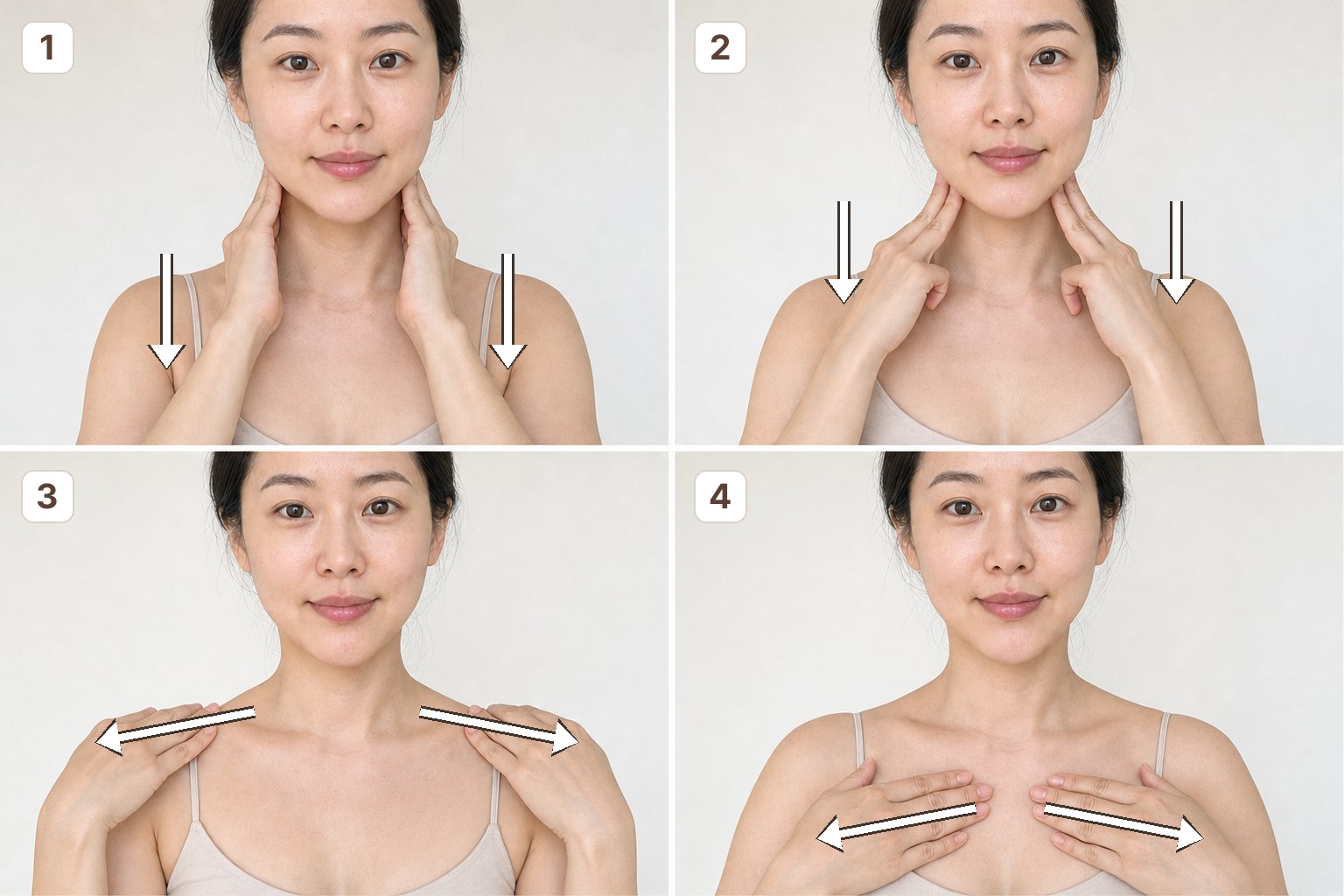데콜테 셀프 마사지 네 단계